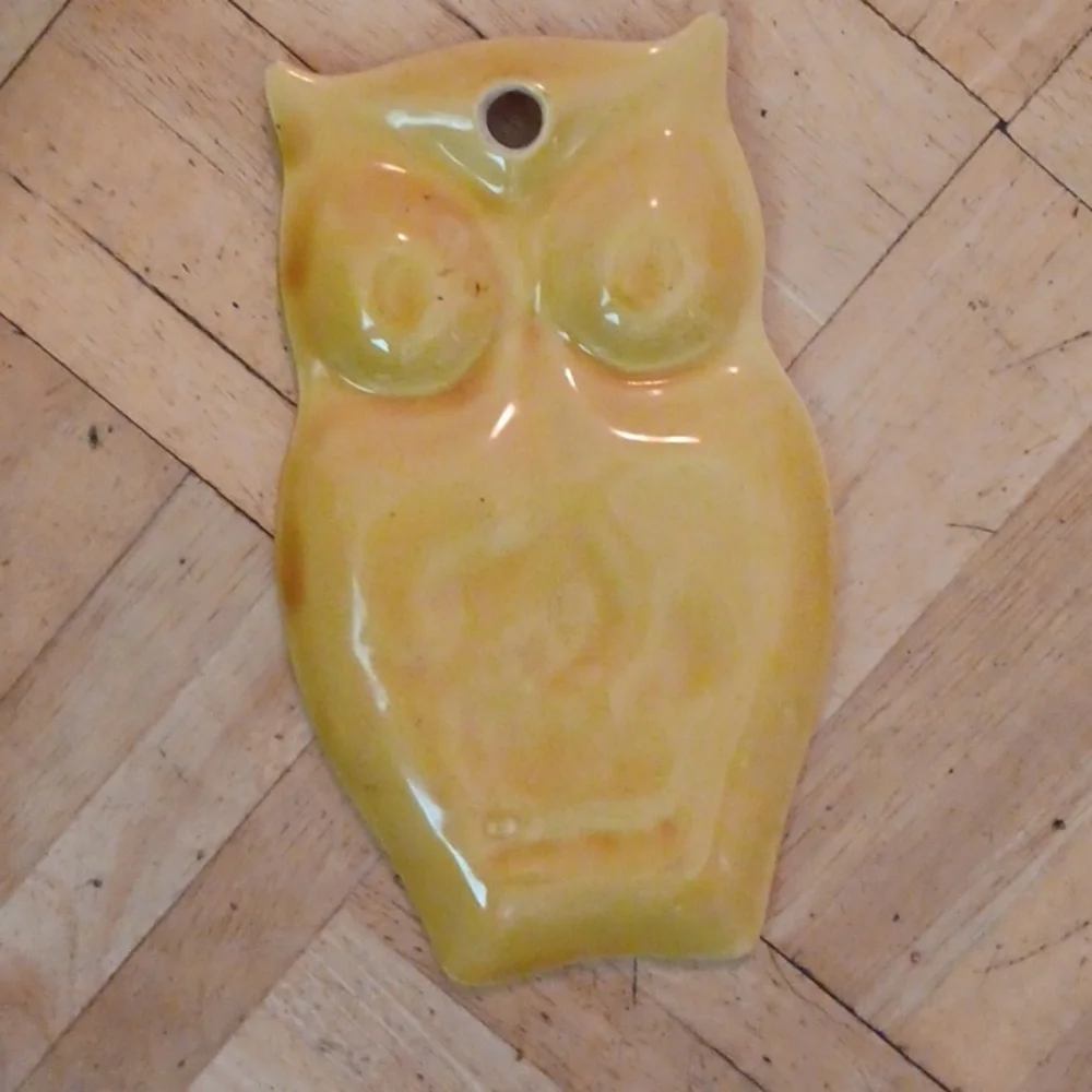 Owl spoon rest From Florida vintage kitchen decor